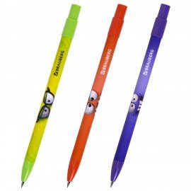 Карандаш механический цанговый 2 мм, с принтом кросс-серия МОНСТРИКИ, BRAUBERG, HB, встроенная точилка, корпус ассорти, 182111