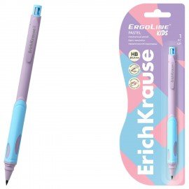 Карандаш механический 2 мм ERICH KRAUSE ErgoLine Kids Pastel, HB, с точилкой, блистер, 63834