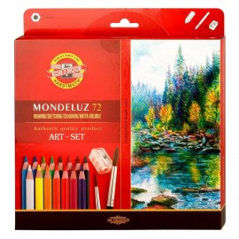 Карандаши цветные акварельные художественные KOH-I-NOOR "Mondeluz", 72цв., кисть, точилка, европодвес 3714/72, 3714072001KZ