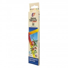 Карандаши цветные ЛУЧ "Школа Творчества", 6 цветов, трехгранные, натуральное дерево, 30С 1805-08