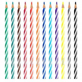 Карандаши цветные FUNSTER TWIST, 12 цветов, корпус со спиралью, ПВХ бокс, круглые, 182201