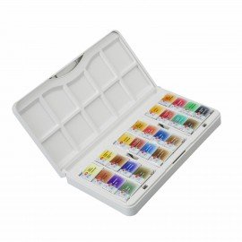 Краски акварельные художественные "Санкт-Петербург", 24 цвета, кювета 2,5 мл, пластиковая коробка, 1942017