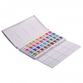 Краски акварельные художественные "Белые ночи", 36 цветов, кювета 2,5 мл, палитра, пластиковая коробка, 1942258