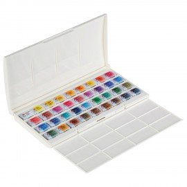 Краски акварельные художественные "Белые ночи", 36 цветов, кювета 2,5 мл, палитра, пластиковая коробка, 1942258