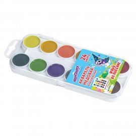 Краски акварельные ЮНЛАНДИЯ "ЮНЫЙ ВОЛШЕБНИК", медовые, 24 цвета, КЛАССИЧЕСКИЕ, пластик, 191325