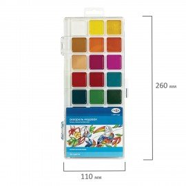 Краски акварельные ГАММА "Классическая", 24 цвета, медовые, пластиковый корпус, европодвес, 1009198