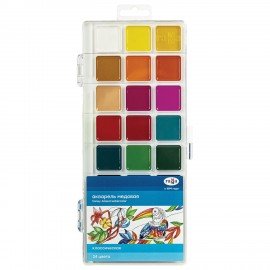 Краски акварельные ГАММА "Классическая", 24 цвета, медовые, пластиковый корпус, европодвес, 1009198