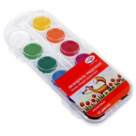 Краски акварельные ГАММА "Мультики NEW", 12 цветов, медовая, пластиковый корпус, европодвес, 211046_12
