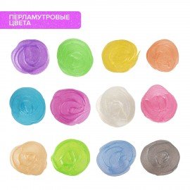 Краски акриловые ПЕРЛАМУТРОВЫЕ для рисования и хобби BRAUBERG 12 цветов по 20 мл, 191604
