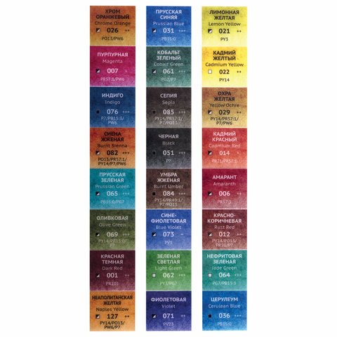 Акварель художественная кюветы НАБОР 24 цвета по 3,5 г, пластиковый кейс, BRAUBERG ART CLASSIC, 191770