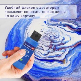 Краски акриловые для техники "Жидкий акрил" (POURING PAINT), 8 цветов по 120 мл, Цвета радуги, BRAUBERG ART, 192242