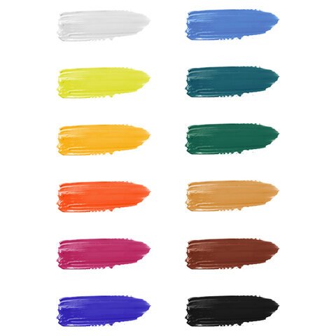 Краски акриловые художественные ГАММА "Студия", 12 цветов, туба 9 мл, картонная упаковка, 15032021