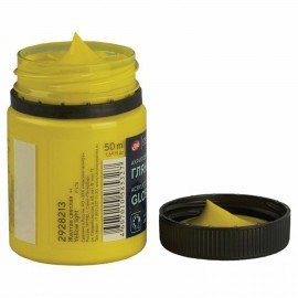 Краска акриловая глянцевая "Декола", банка 50 мл, желтая светлая, 2928213