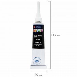 Контур акриловый по стеклу и керамике "Декола", туба 18 мл, черный, 5303810