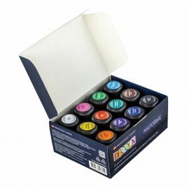 Краски акриловые матовые "Декола", 12 цветов по 20 мл, в банках, 143411021