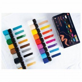 Краски по ткани акриловые "Декола", 18 цветов по 20 мл, в банках, 41412031