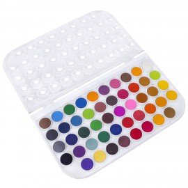 Краски акварельные ЮНЛАНДИЯ "ДОМИКИ" 48 цветов, круглые кюветы 23 мм, пенал, 192634