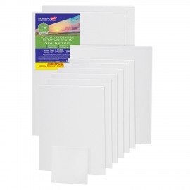 Холсты на картоне НАБОР №2 10 штук, хлопок, грунт, 280 г/м2, BRAUBERG ART CLASSIC, 192661