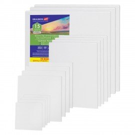 Холсты на картоне НАБОР 15 штук, хлопок, грунт, 280 г/м2, BRAUBERG ART CLASSIC, 192662