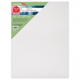 Холст на подрамнике BRAUBERG ART BASIC 30*40 см, 280 г/м2, хлопок, мелкое зерно, грунт, 192666
