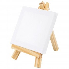 Настольный мини-мольберт с холстом 8*8 см BRAUBERG ART DEBUT, сосна, хлопок, 192679