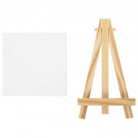 Настольный мини-мольберт с холстом 8*8 см BRAUBERG ART DEBUT, сосна, хлопок, 192679