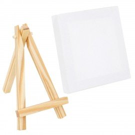 Настольный мини-мольберт с холстом 8*8 см BRAUBERG ART DEBUT, сосна, хлопок, 192679