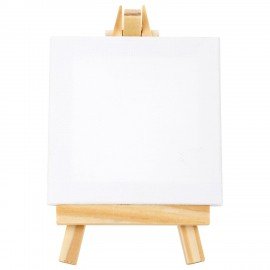 Настольный мини-мольберт с холстом 8*8 см BRAUBERG ART DEBUT, сосна, хлопок, 192679