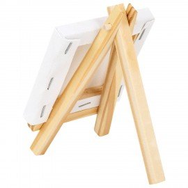 Настольный мини-мольберт с холстом 8*8 см BRAUBERG ART DEBUT, сосна, хлопок, 192679