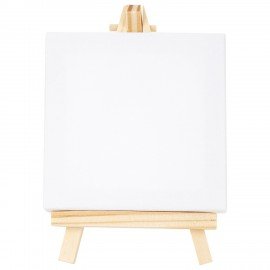 Настольный мини-мольберт с холстом 10*10 см BRAUBERG ART DEBUT, сосна, хлопок, 192680