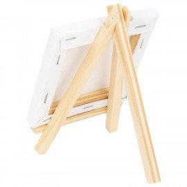 Настольный мини-мольберт с холстом 10*10 см BRAUBERG ART DEBUT, сосна, хлопок, 192680