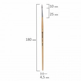 Кисть BRAUBERG, белка, круглая, № 1, 200178