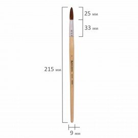 Кисть BRAUBERG, пони, круглая, № 7, 200193