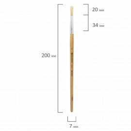 Кисть BRAUBERG, щетина, круглая, № 5, 200196