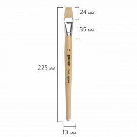 Кисть BRAUBERG, щетина, плоская, № 16, 200205