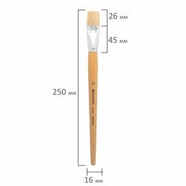 Кисть BRAUBERG, щетина, плоская, № 22, 200207