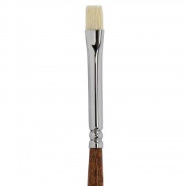 Кисть художественная профессиональная BRAUBERG ART CLASSIC, щетина, плоская, № 4, длинная ручка, 200714