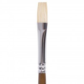 Кисть художественная профессиональная BRAUBERG ART CLASSIC, щетина, плоская, № 6, длинная ручка, 200715