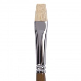 Кисть художественная профессиональная BRAUBERG ART CLASSIC, щетина, плоская, № 10, длинная ручка, 200717