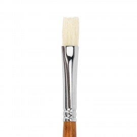 Кисть художественная профессиональная BRAUBERG ART CLASSIC, щетина, плоская, № 10, длинная ручка, 200717