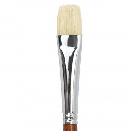 Кисть художественная профессиональная BRAUBERG ART CLASSIC, щетина, плоская, № 20, длинная ручка, 200722