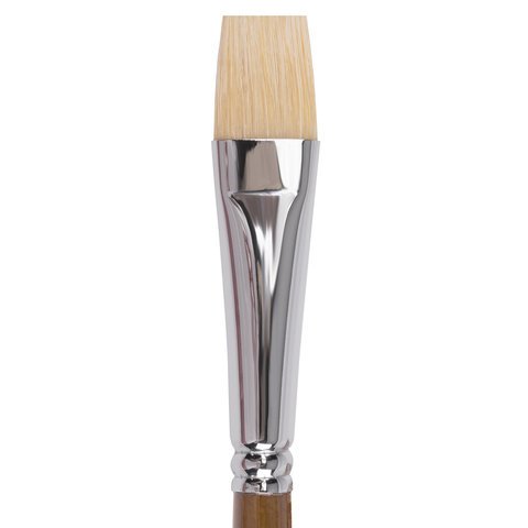 Кисть художественная профессиональная BRAUBERG ART CLASSIC, щетина, плоская, № 20, длинная ручка, 200722
