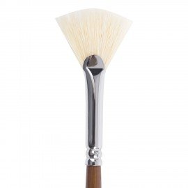 Кисть художественная профессиональная BRAUBERG ART CLASSIC, щетина, веерная, № 4, длинная ручка, 200743