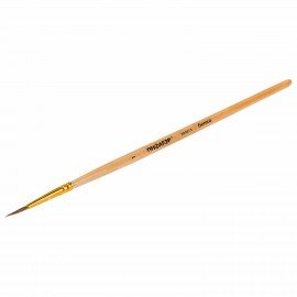 Кисть ПИФАГОР, БЕЛКА, круглая, № 1, деревянная лакированная ручка, с колпачком, 200815