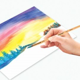 Кисть ПИФАГОР, БЕЛКА, круглая, № 5, деревянная лакированная ручка, с колпачком, 200819