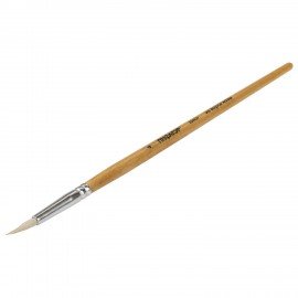 Кисть ПИФАГОР, КОЗА, круглая, № 4, деревянная лакированная ручка, с колпачком, 200827
