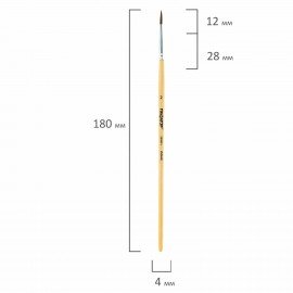 Кисть ПИФАГОР, ПОНИ, круглая, № 2, деревянная лакированная ручка, с колпачком, 200831