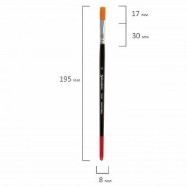 Кисть BRAUBERG синтетика, плоская, №8, 200869