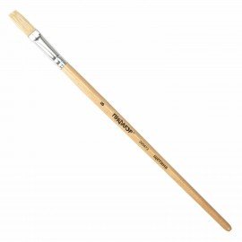 Кисть ПИФАГОР, ЩЕТИНА, плоская, № 8, деревянная лакированная ручка, пакет с подвесом, 200873