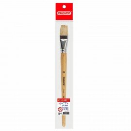 Кисть ПИФАГОР, ЩЕТИНА, плоская, № 22, деревянная лакированная ручка, пакет с подвесом, 200880